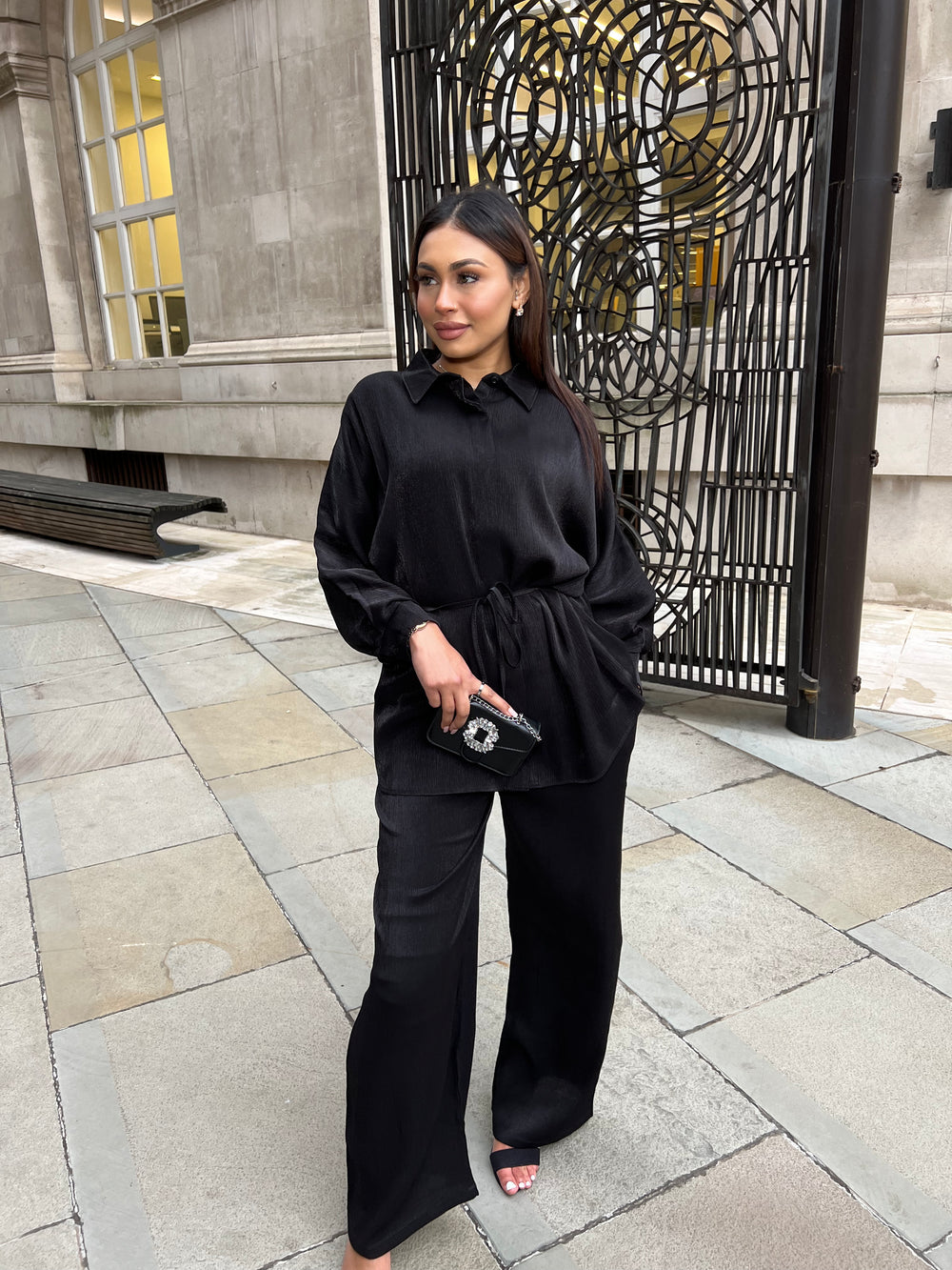 Rimini Black luxe coord Set with pockets