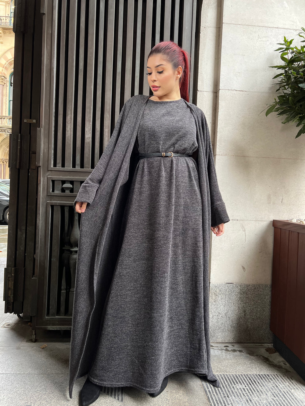 Seattle Knitted 2 piece Abaya Set