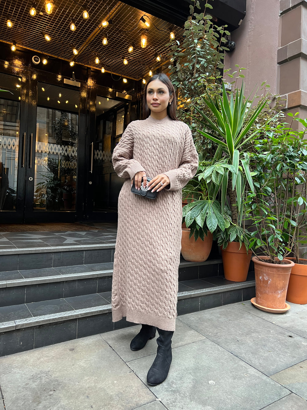 Treviso Chunky knit long dress