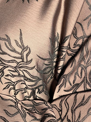 Printed brown 3 piece Emirati Abaya- Rawiyah