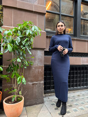 Vieste Navy Long knit dress