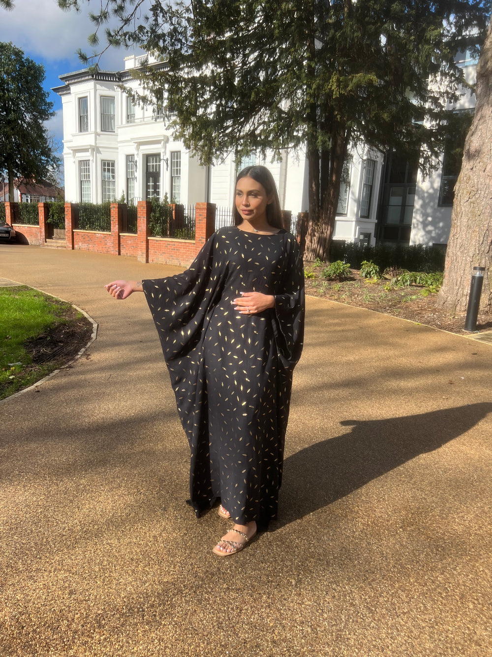 Black Gold Leaf Kaftan