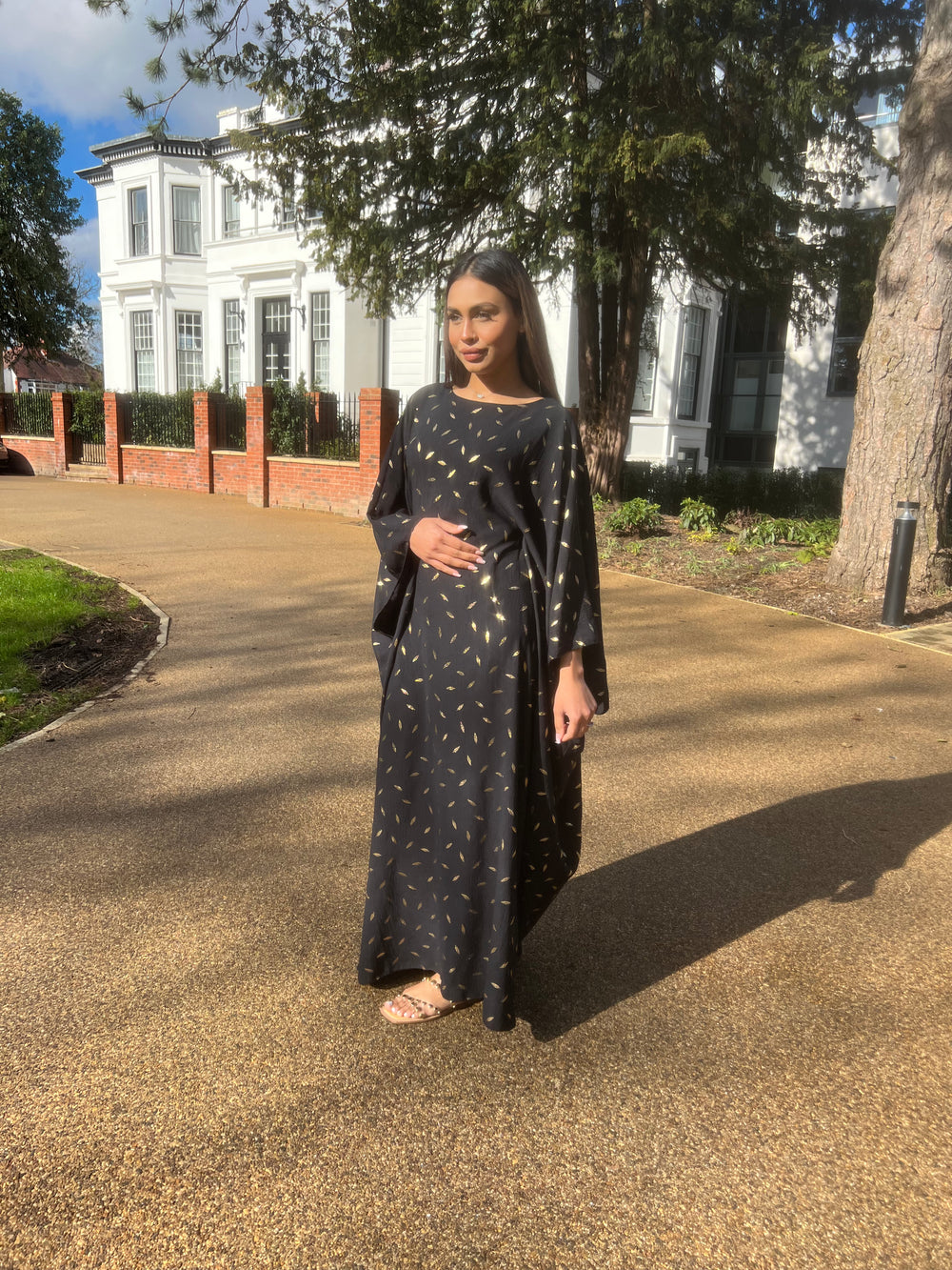 Black Gold Leaf Kaftan