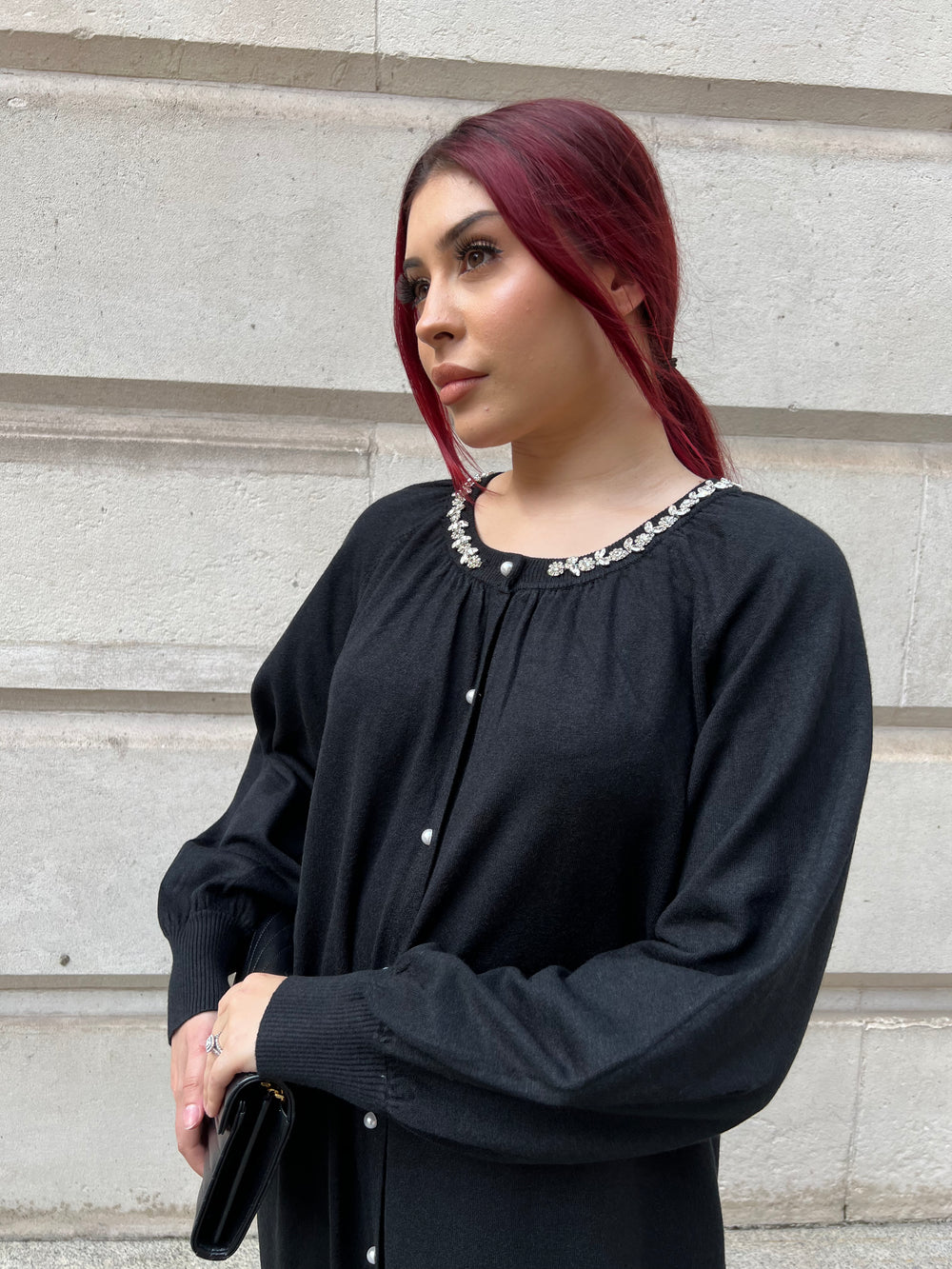 Ferrara Black Cardigan Dress