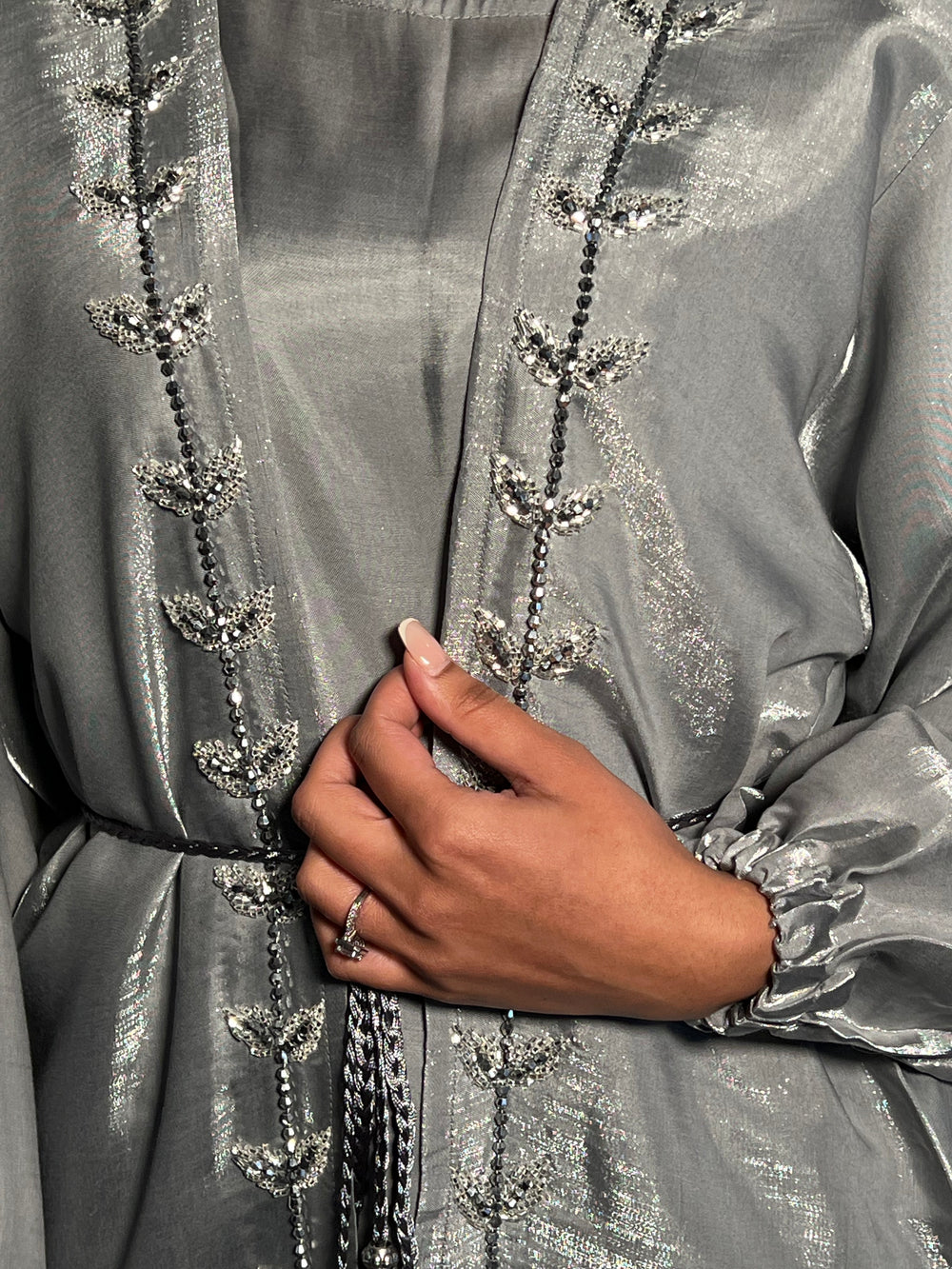 Embellished 3 Piece Emirati Abaya-Haifa Size 54