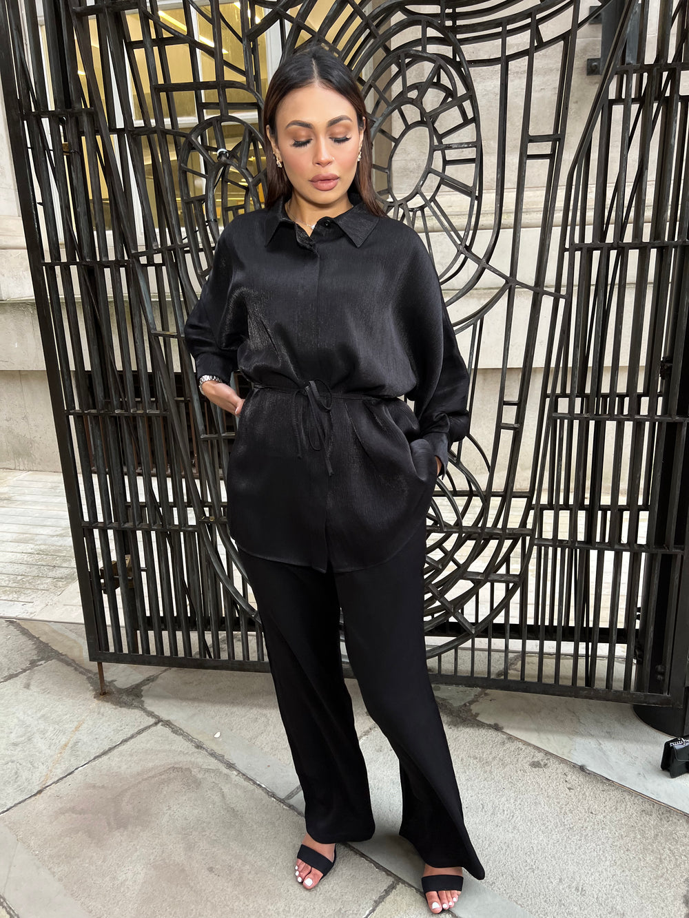 Rimini Black luxe coord Set with pockets