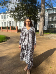 Black Flower Print Dress