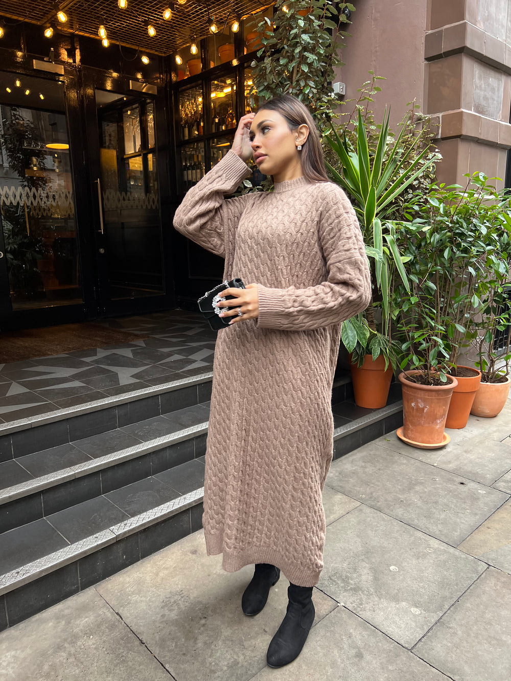 Treviso Chunky knit long dress