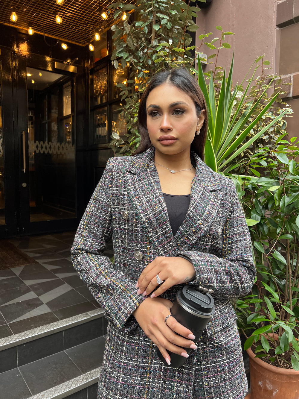 Cecina Boucle Double Breasted Blazer