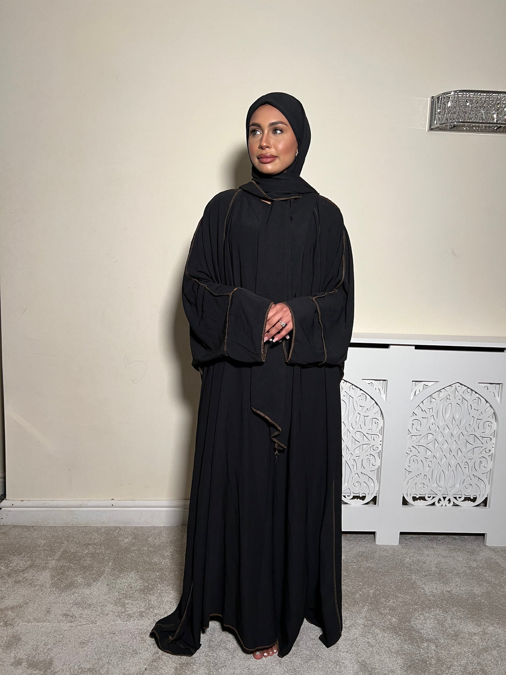 Leyla Black 3 Piece Abaya