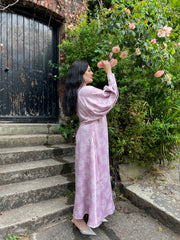 Botanical Pink Maxi dress with pockets