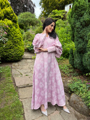 Botanical Pink Maxi dress with pockets