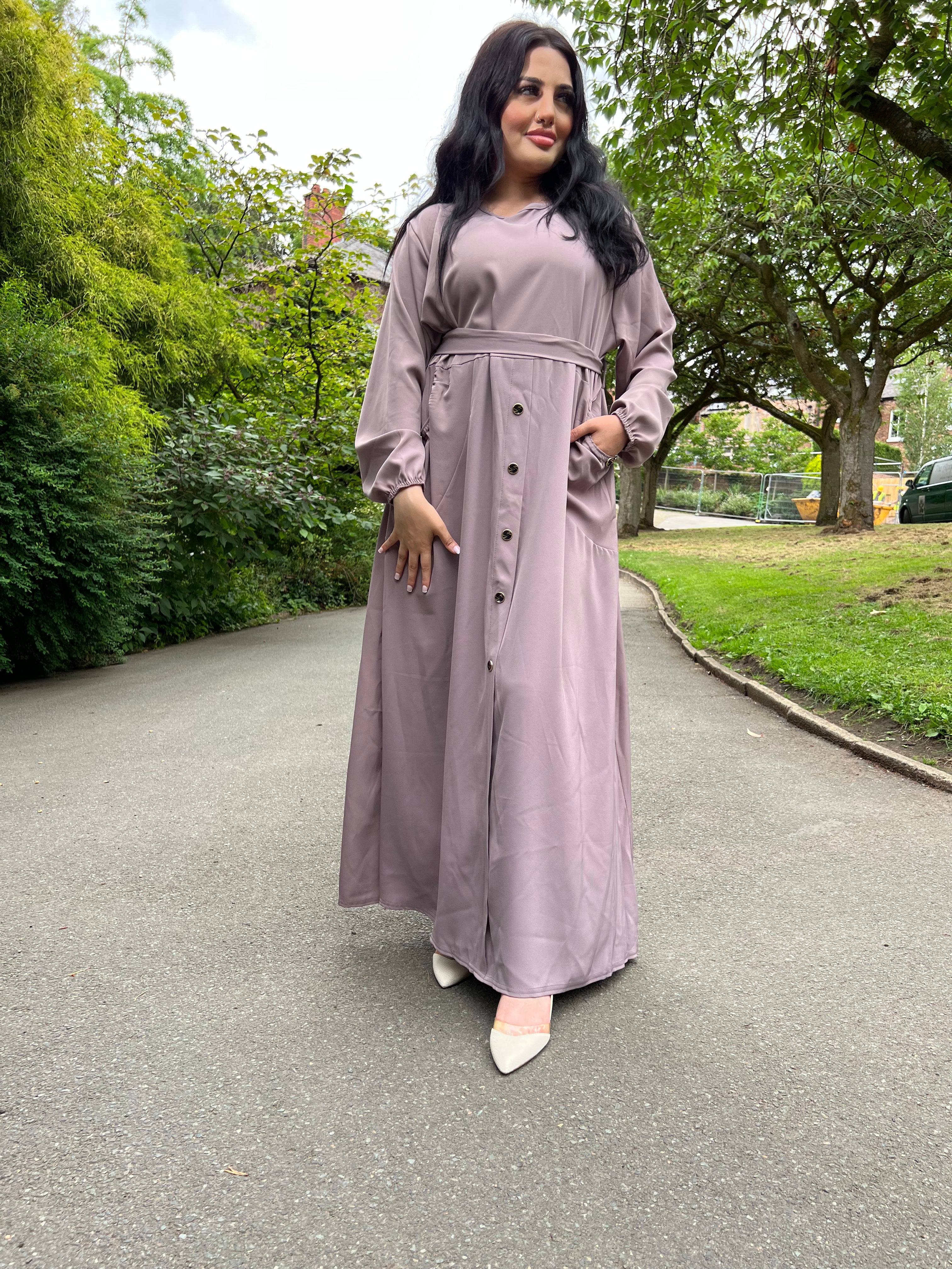 Mauve floor top length dress