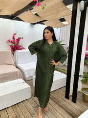 Moss Green Modest Maxi Dress