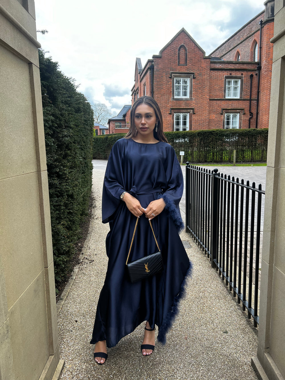 Karaman Navy Feather Kaftan