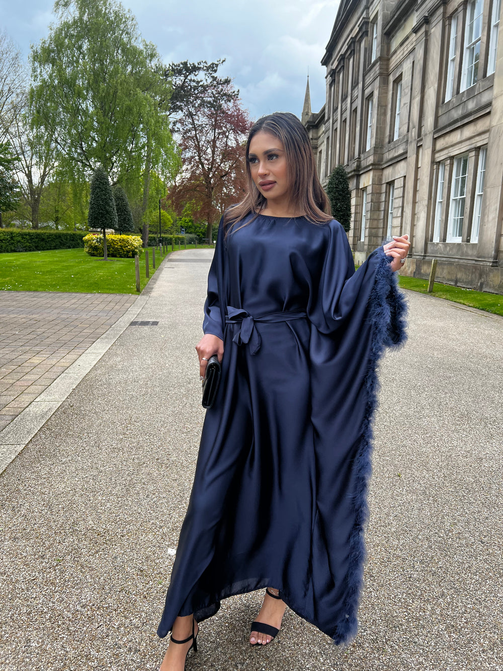 Karaman Navy Feather Kaftan