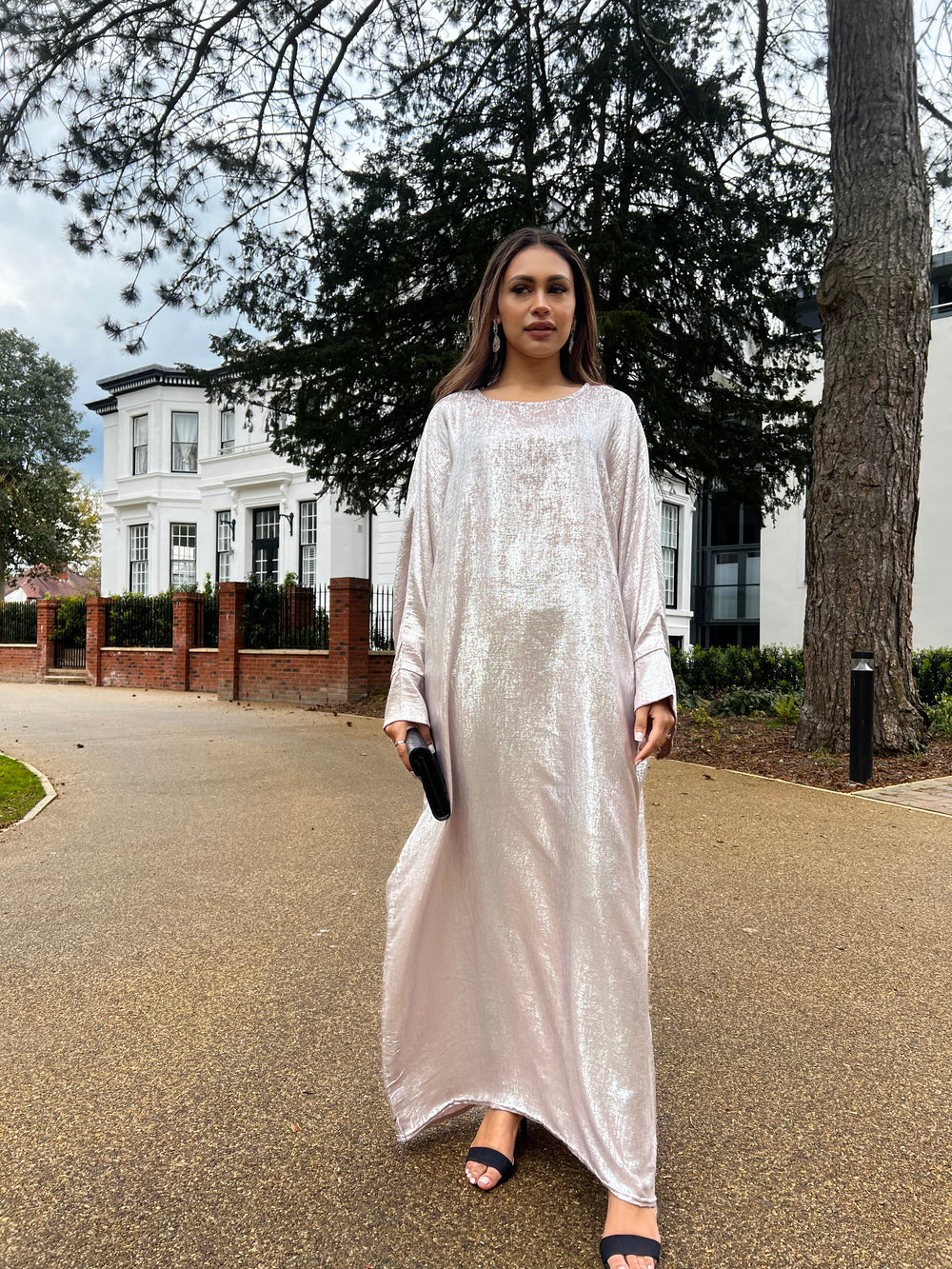 Metallic Gold Abaya Dress