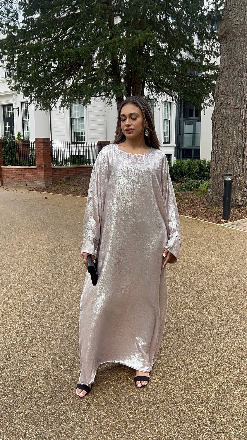 Metallic Gold Abaya Dress