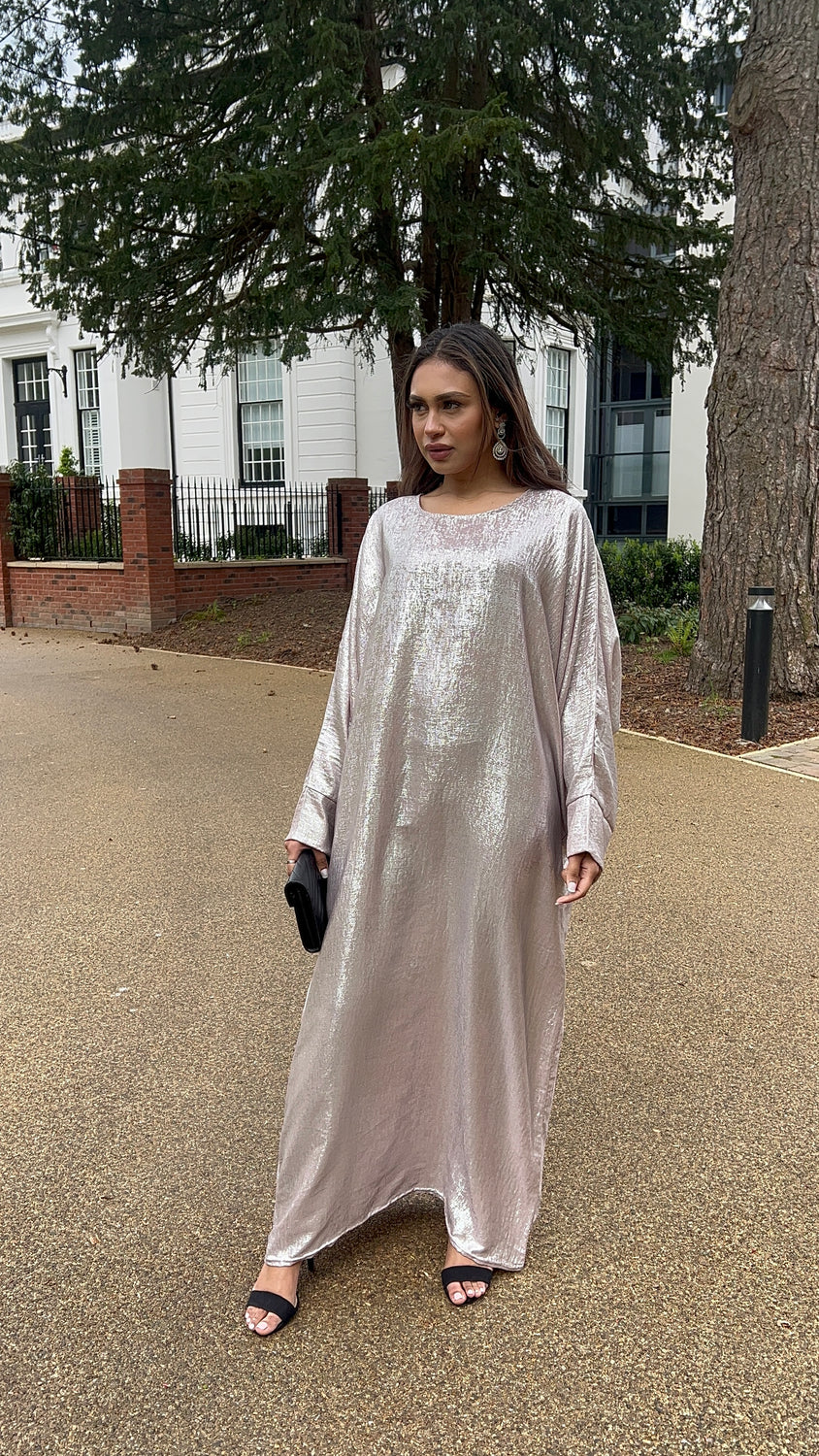 Metallic Gold Abaya Dress Luxvanti