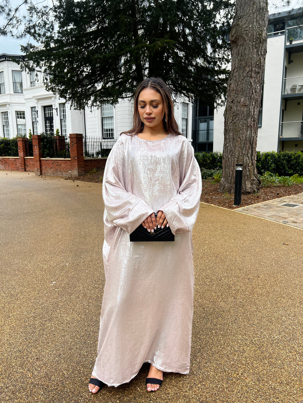 Metallic Gold Abaya Dress