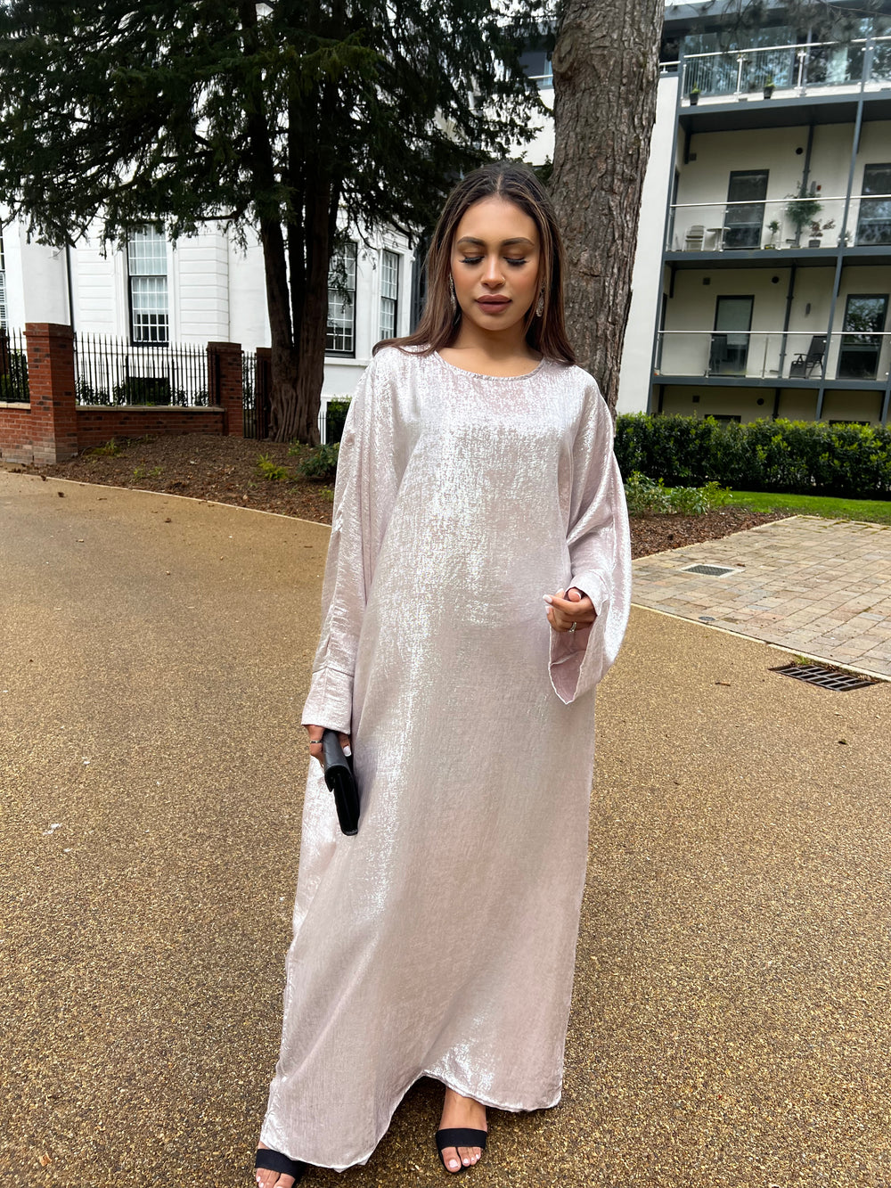 Metallic Gold Abaya Dress