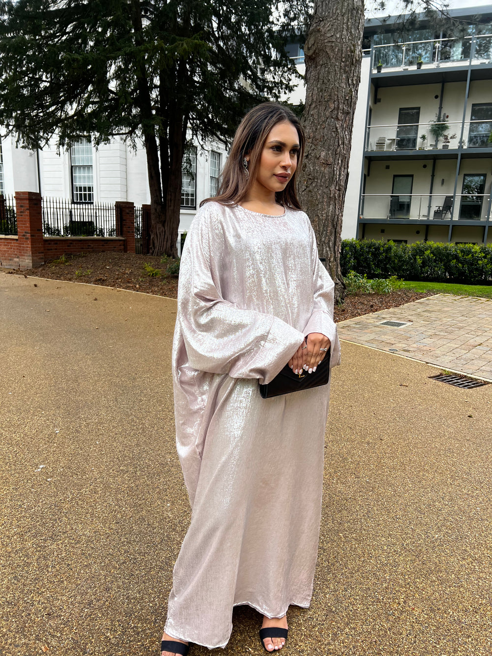 Metallic Gold Abaya Dress