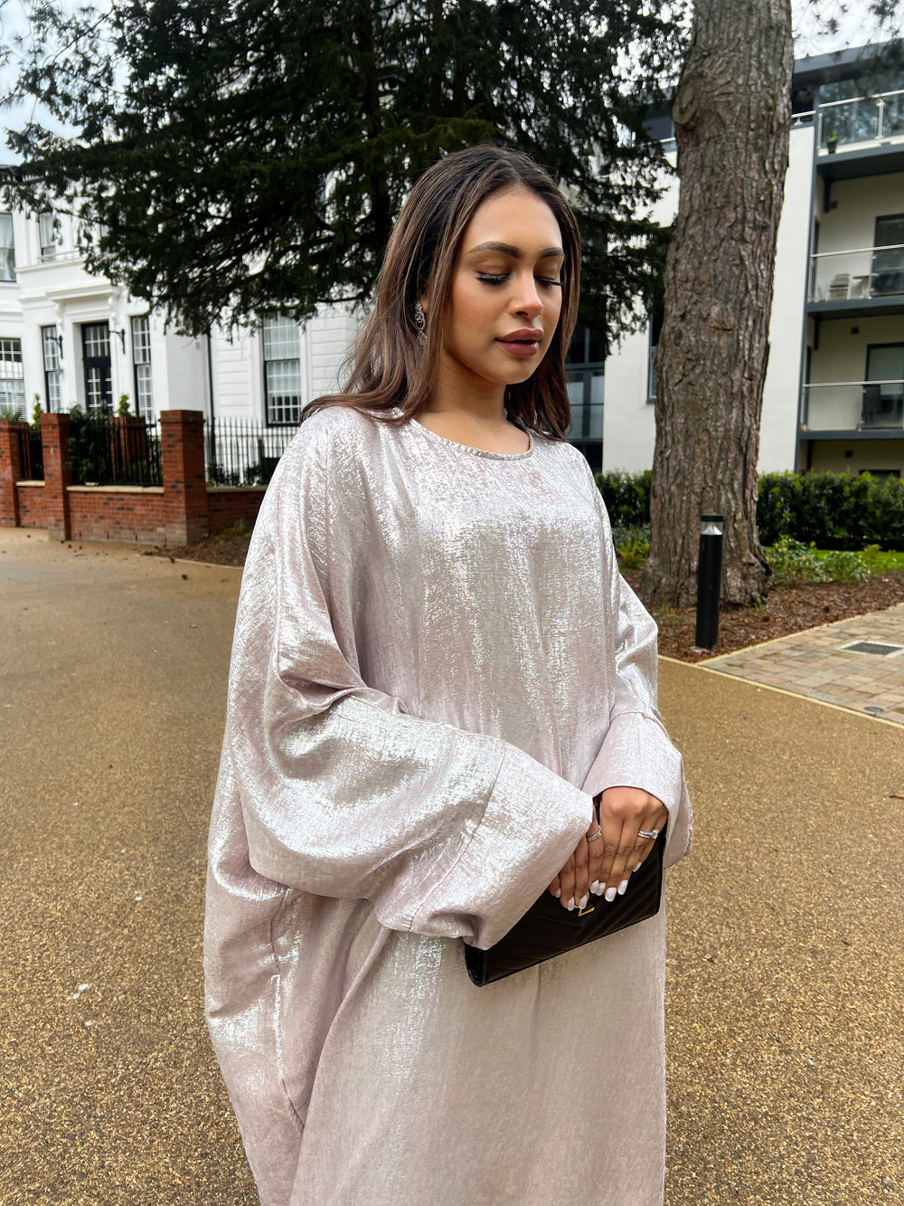 Metallic Gold Abaya Dress