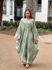 Odessa Green Print Buckle Kaftan