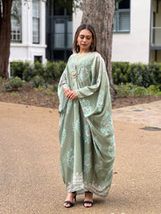 Odessa Green Print Buckle Kaftan