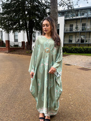Odessa Green Print Buckle Kaftan