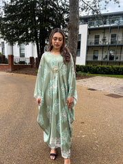 Odessa Green Print Buckle Kaftan
