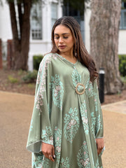 Odessa Green Print Buckle Kaftan