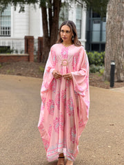 Odessa Pink Print Buckle Kaftan