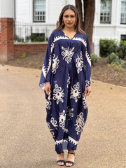 Ankara Blue Printed Kaftan
