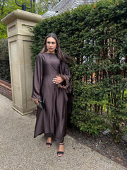 Dark Brown dress co ord set with trousers