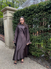 Dark Brown dress co ord set with trousers