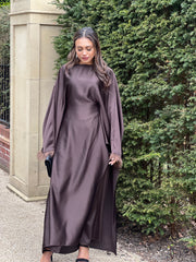 Dark Brown dress co ord set with trousers