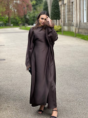 Dark Brown dress co ord set with trousers