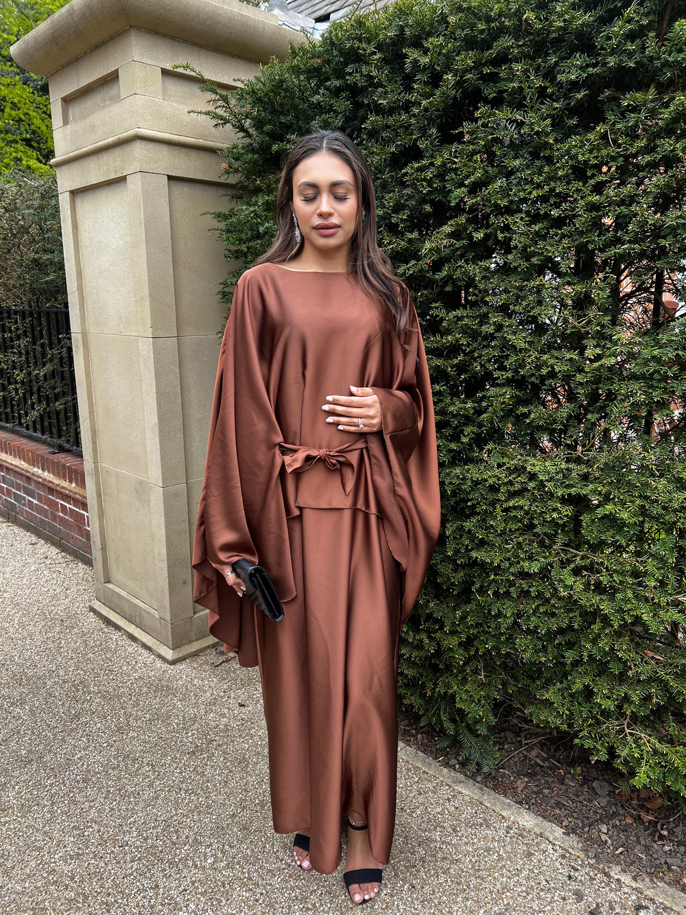 Fez Brown Belted Kaftan