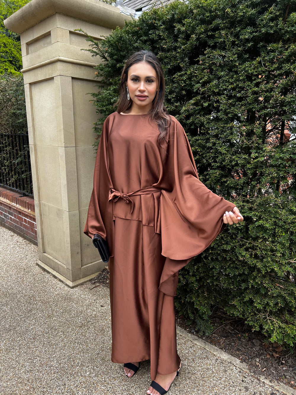 Fez Brown Belted Kaftan