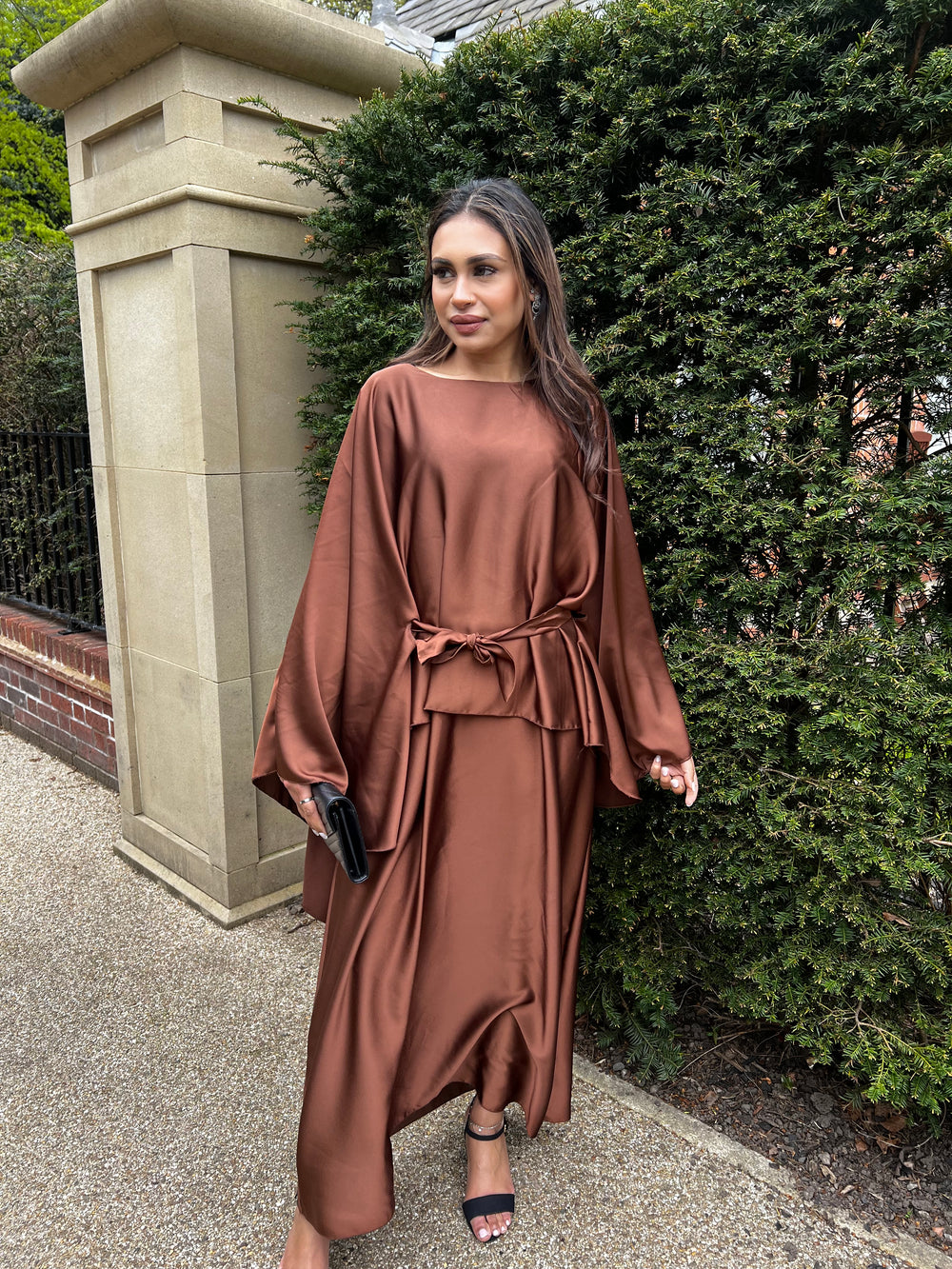 Fez Brown Belted Kaftan