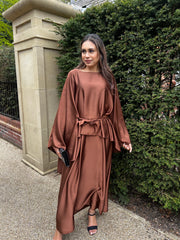Fez Brown Belted Kaftan