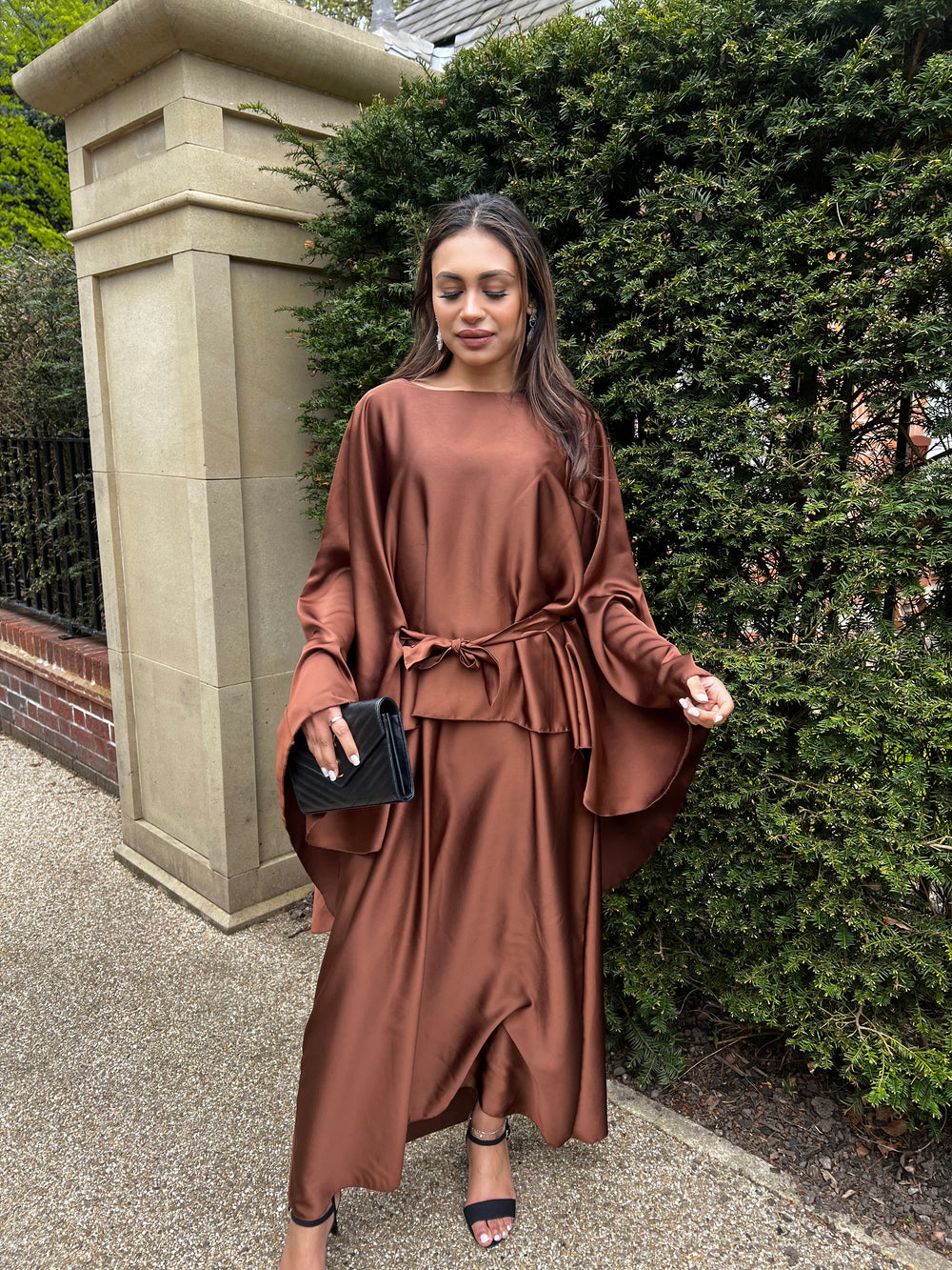 Fez Brown Belted Kaftan