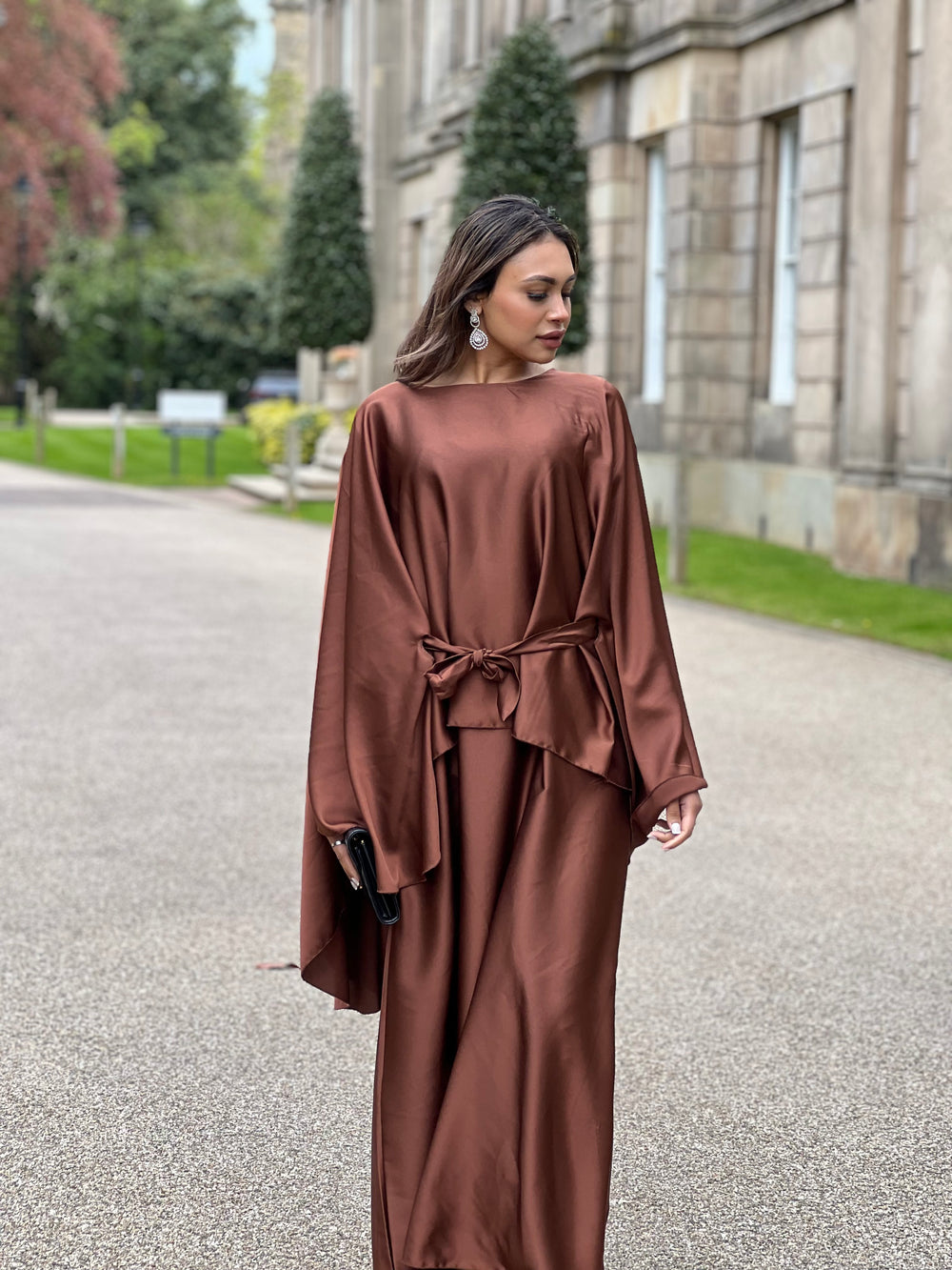 Fez Brown Belted Kaftan