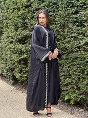 Farida Embellished 2 Piece Black Abaya