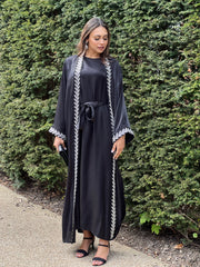Farida Embellished 2 Piece Black Abaya