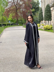 Farida Embellished 2 Piece Black Abaya