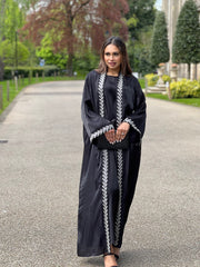 Farida Embellished 2 Piece Black Abaya
