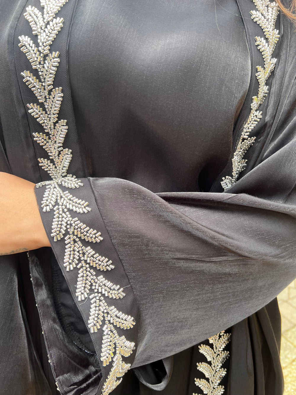 Farida Embellished 2 Piece Black Abaya