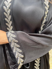 Farida Embellished 2 Piece Black Abaya